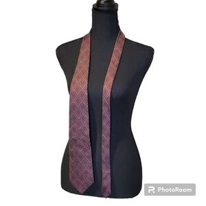 John Ashford red & blue pure silk tie